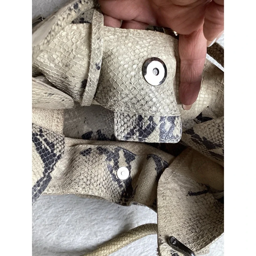 Unisa Snake Print Hobo Shoulder Bag With Matching Wristlet